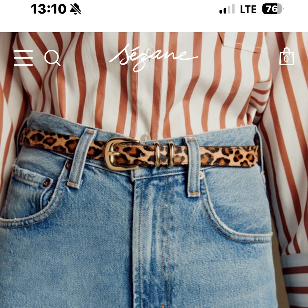 Sezane Livie Belt Leopard - Size 75 centimeters